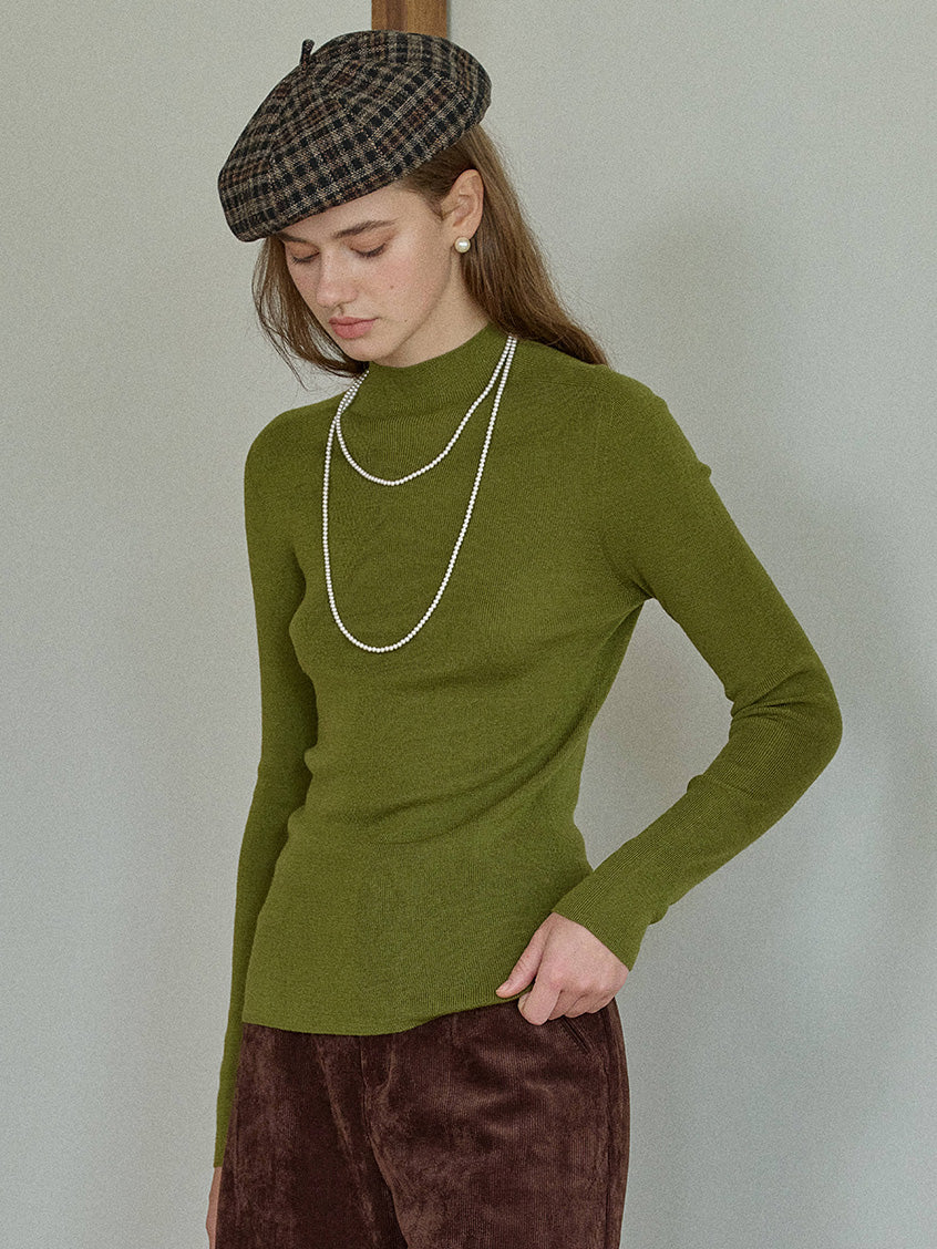 Allyson 100% Merino Mock Neck Knit Sweater