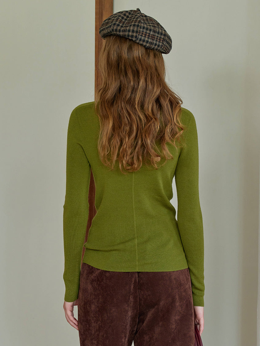 Allyson 100% Merino Mock Neck Knit Sweater