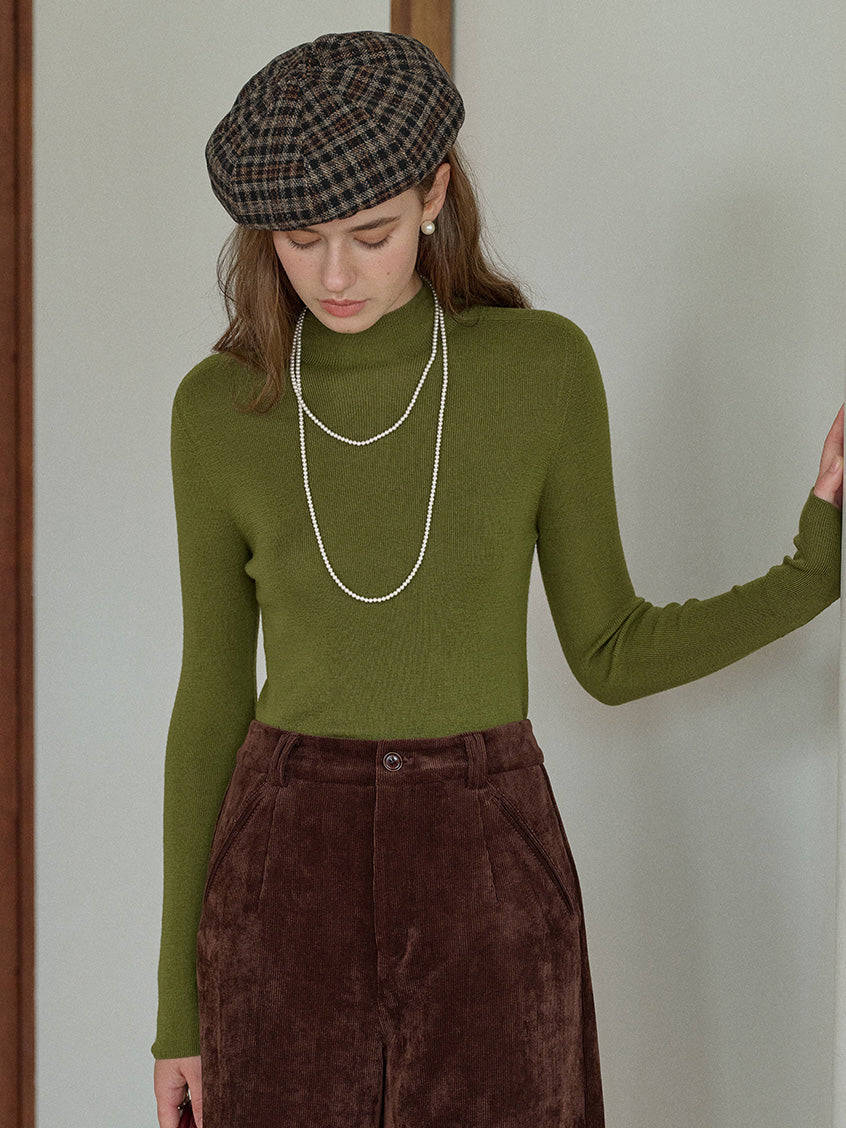 Allyson 100% Merino Mock Neck Knit Sweater