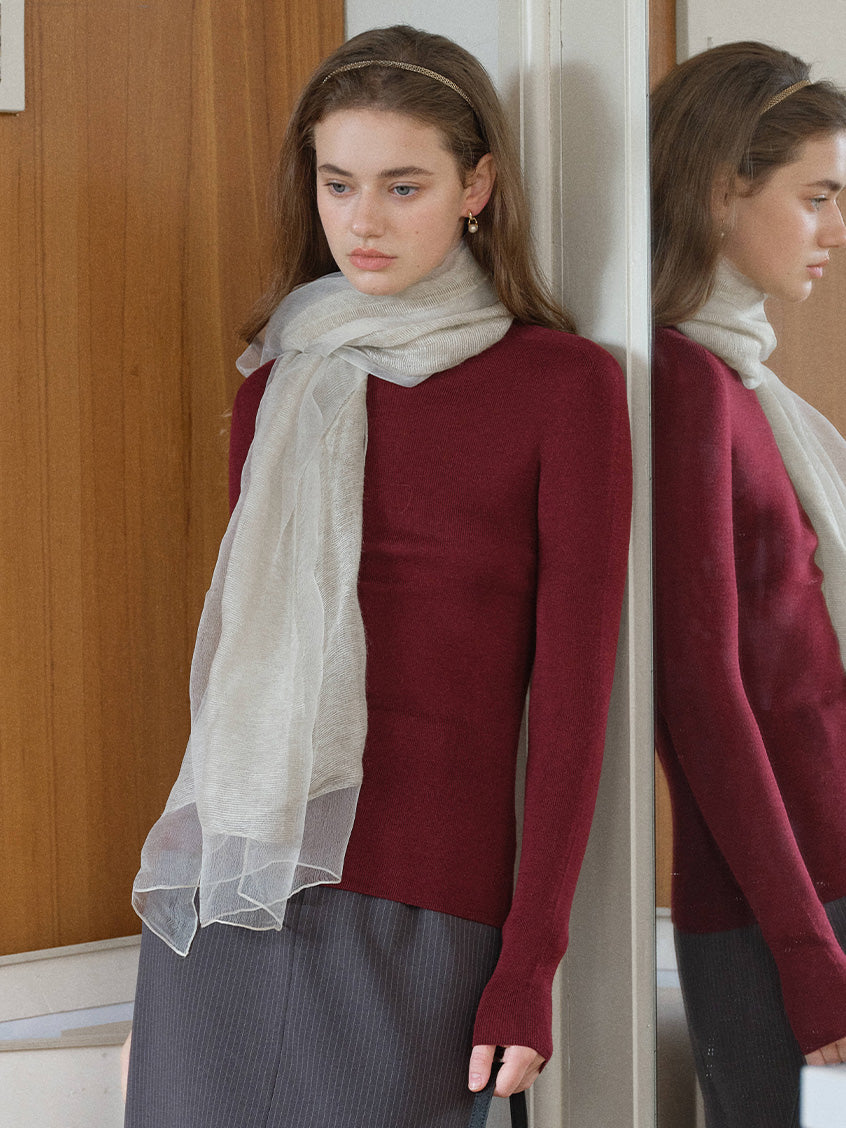 Allyson 100% Merino Mock Neck Knit Sweater