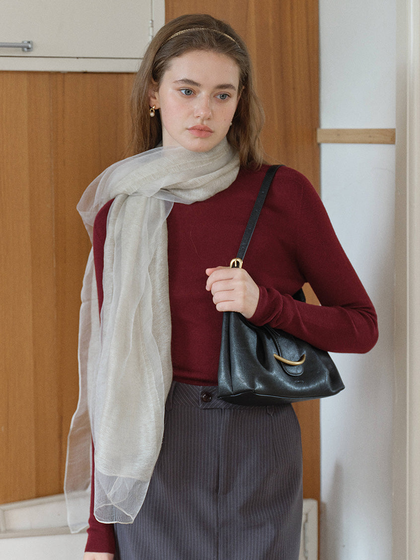 Allyson 100% Merino Mock Neck Knit Sweater