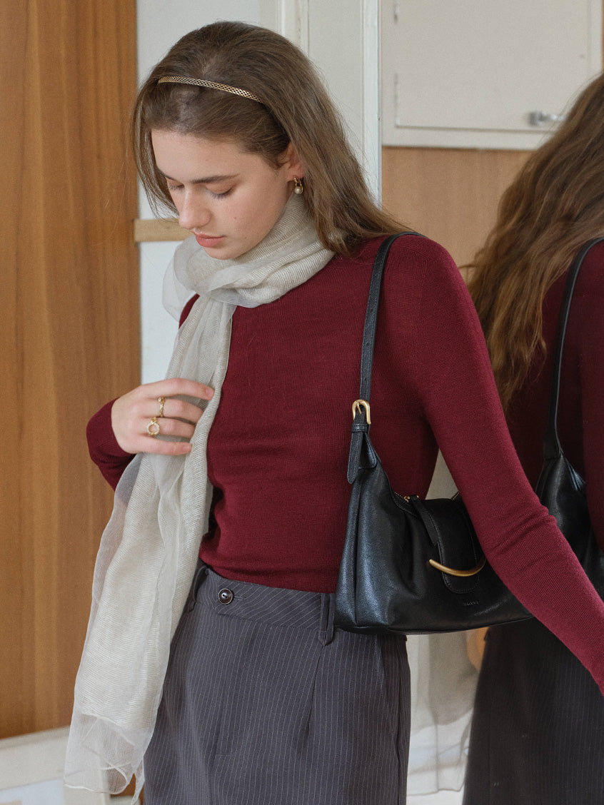 Allyson 100% Merino Mock Neck Knit Sweater