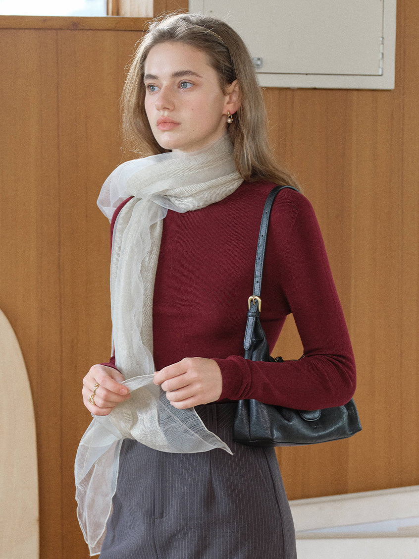 Allyson 100% Merino Mock Neck Knit Sweater