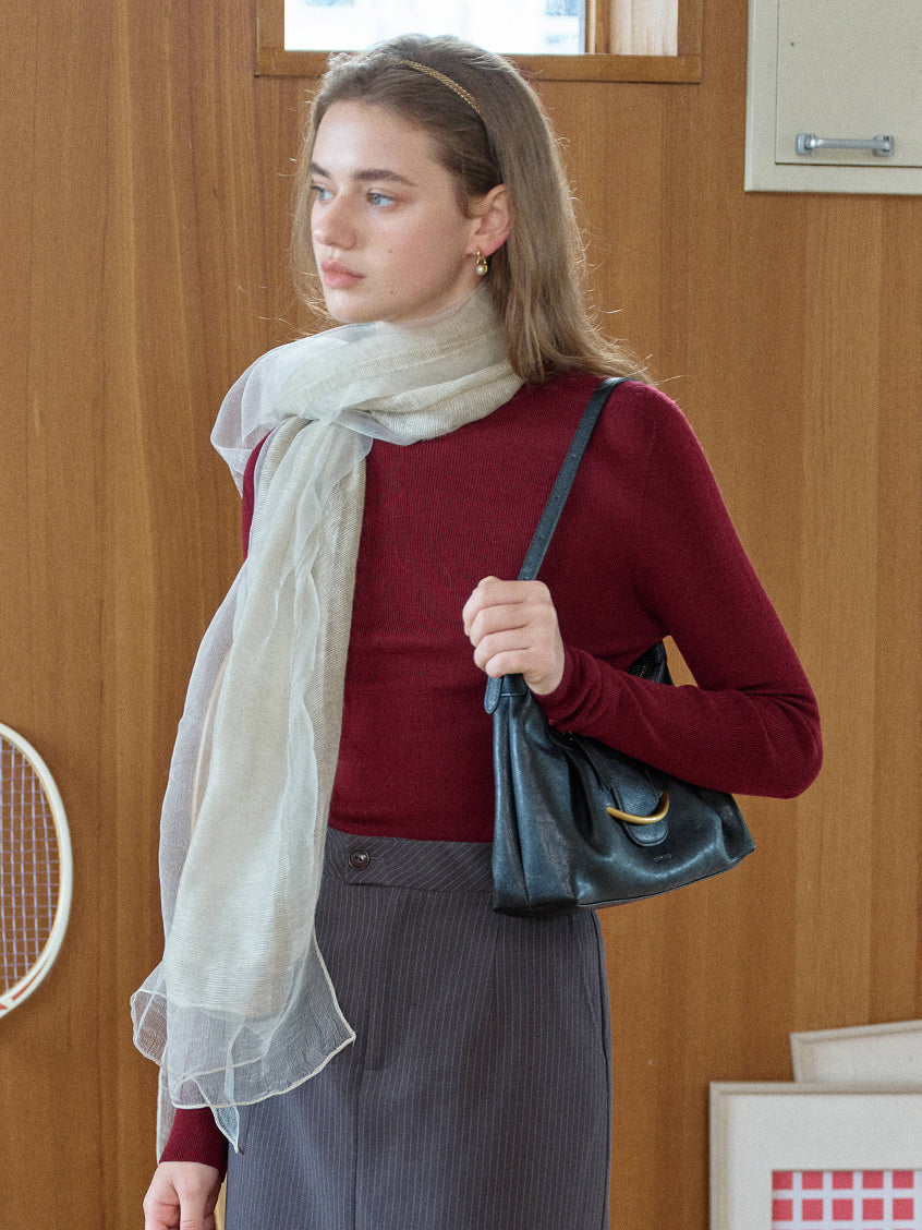 Allyson 100% Merino Mock Neck Knit Sweater