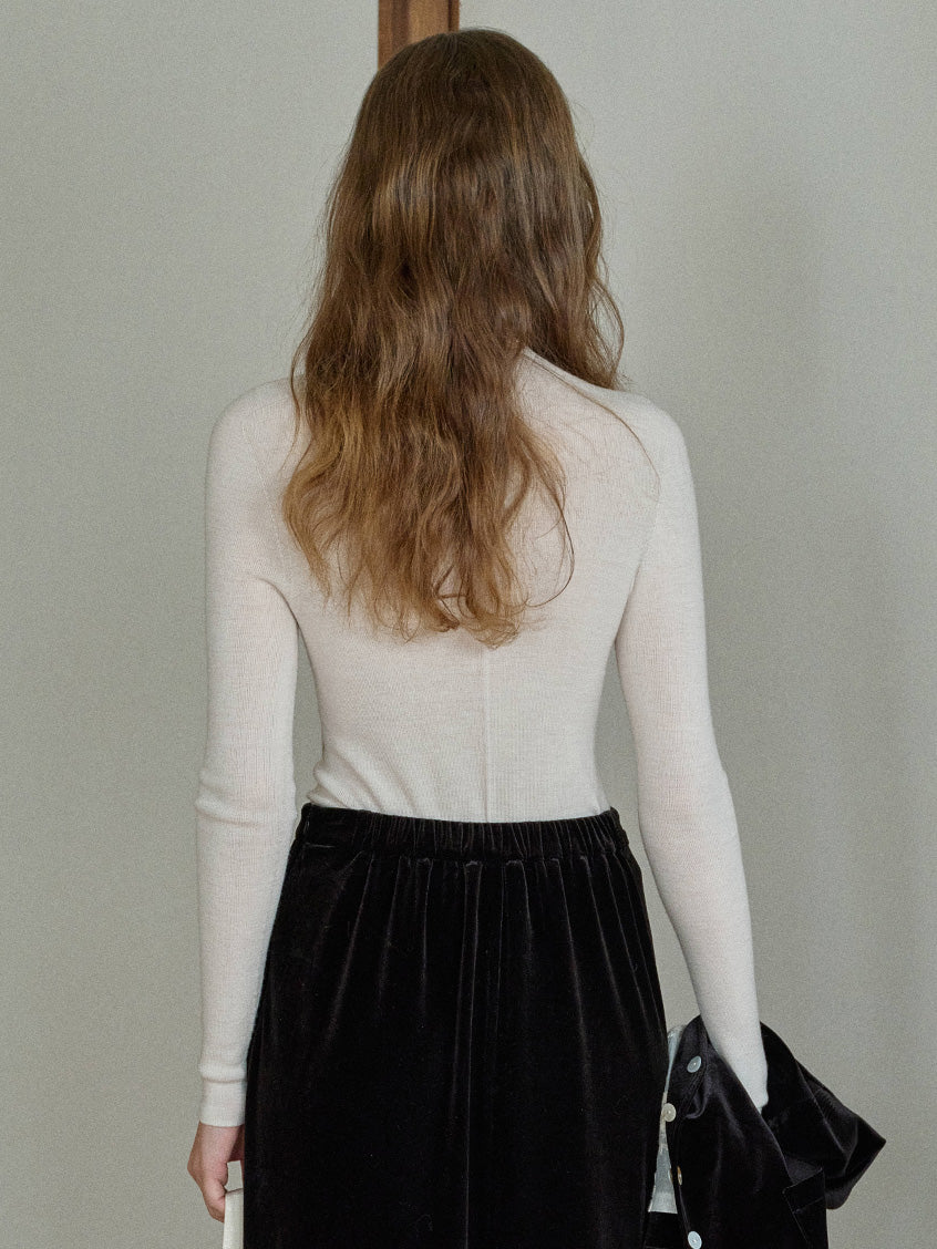 Allyson 100% Merino Mock Neck Knit Sweater