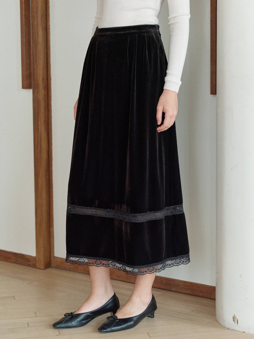 Violette All-Purpose Lace Bottom Midi Skirt