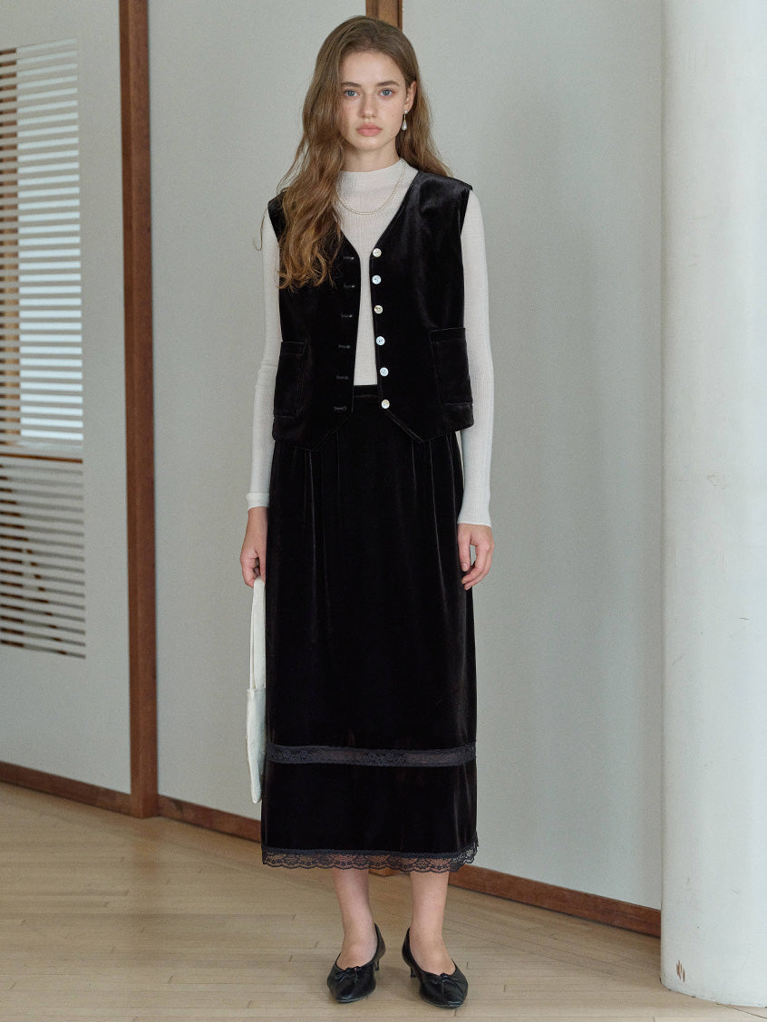 Violette All-Purpose Lace Bottom Midi Skirt