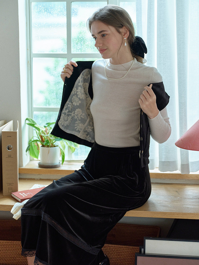 Allyson 100% Merino Mock Neck Knit Sweater