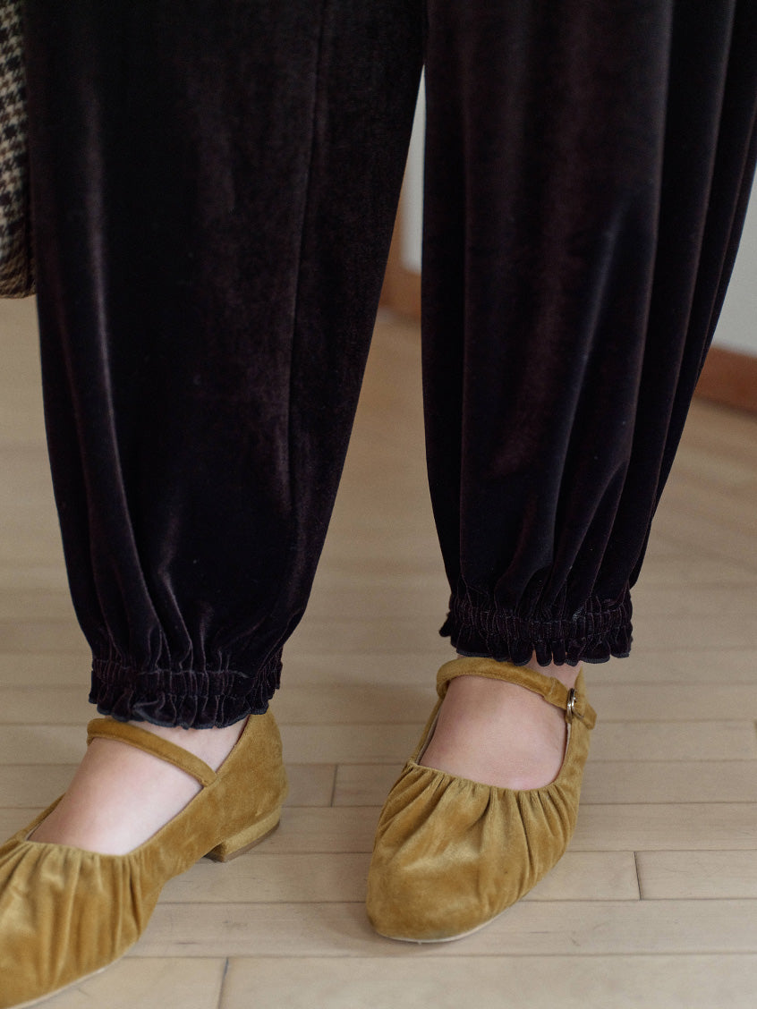 Leanna Loose Velvet Tapered All-Purpose Pants