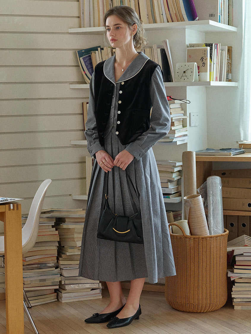 Esperanza Sailor Collar Plaid Dress