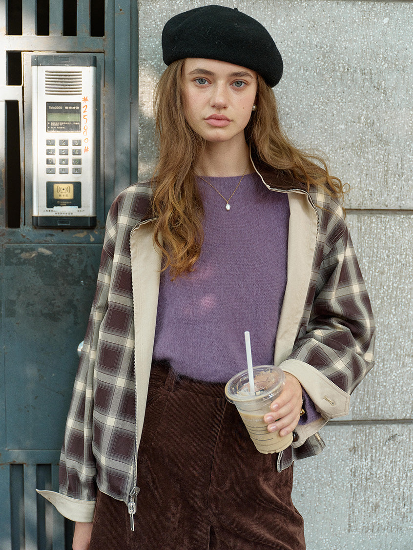 Mariah Plaid & Khaki Reversible Jacket