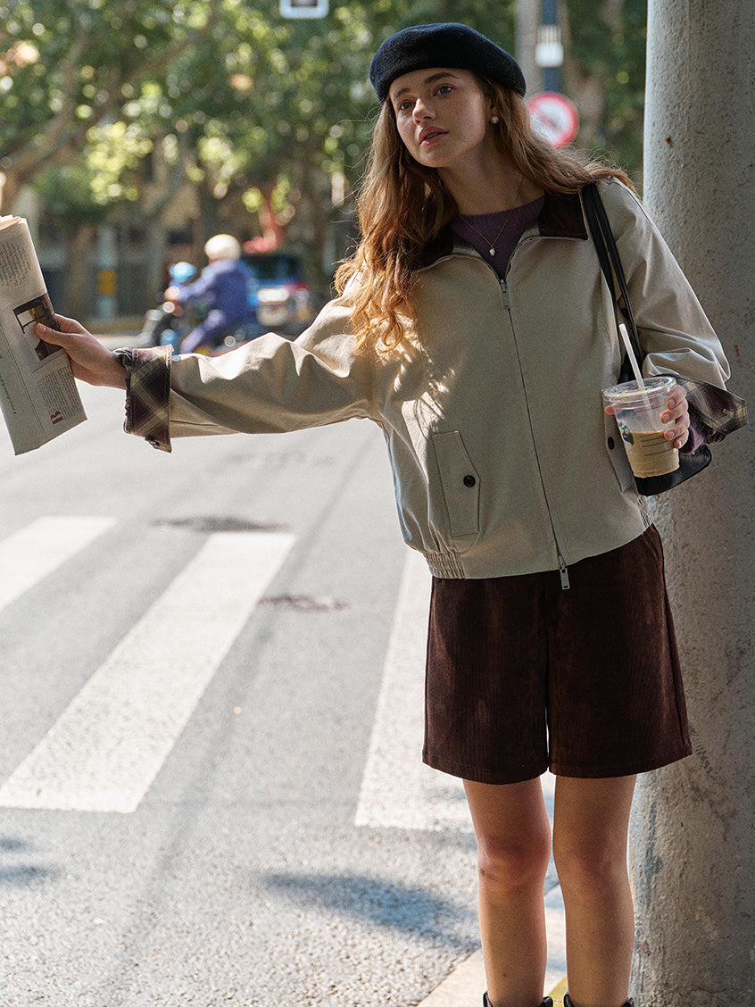 Mariah Plaid & Khaki Reversible Jacket