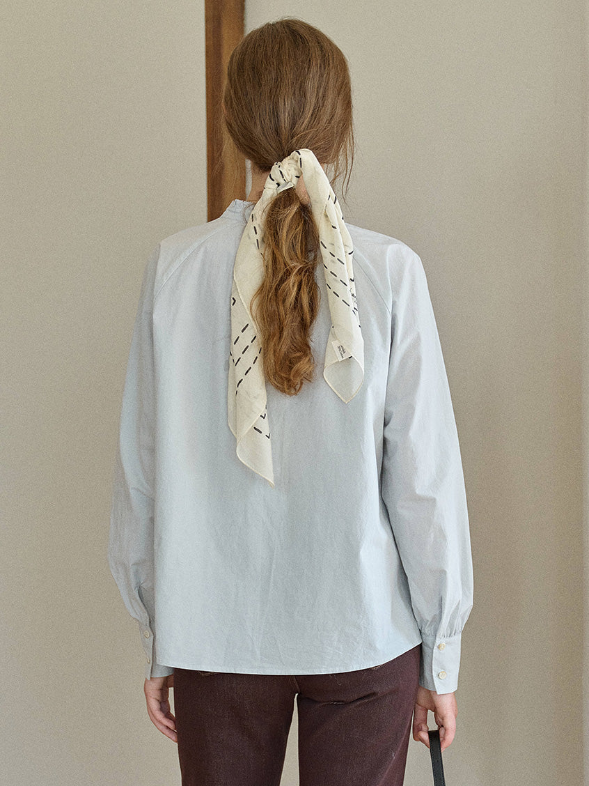 Kaliyah 100%Cotton Solid Round Neck Blouse