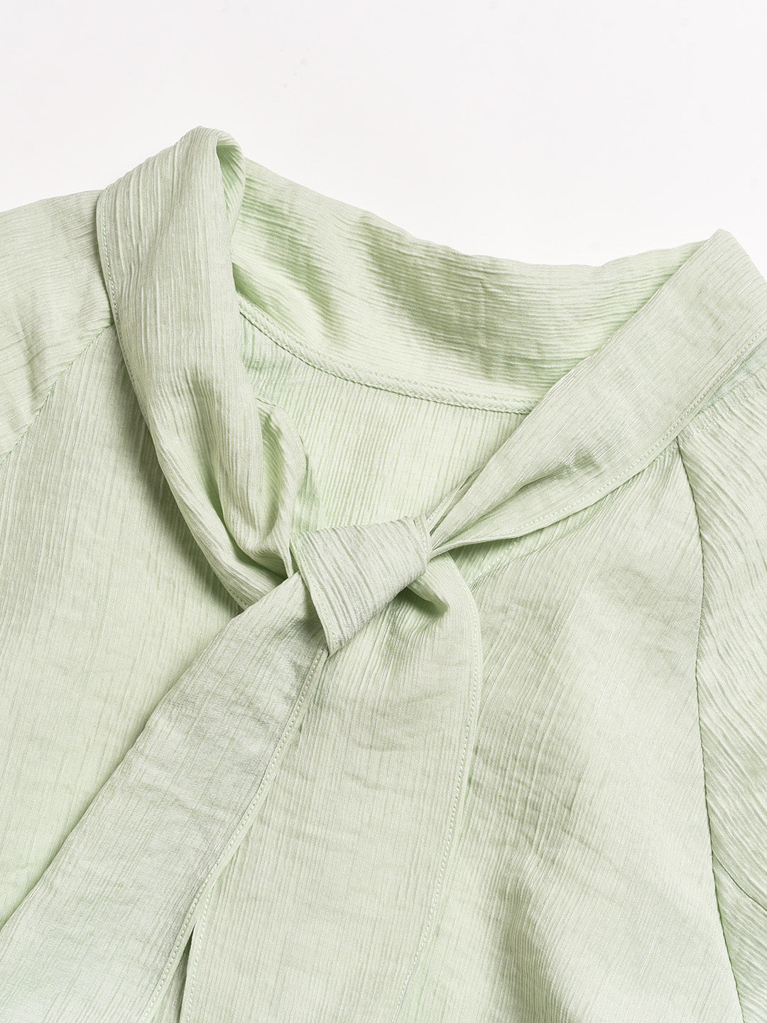Rosemary Bow Collar Lyocell Wool Blouse