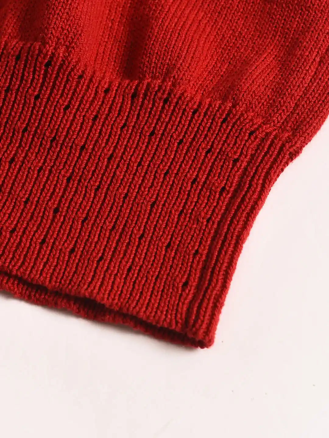 Amira Wave V-neck Cotton Knitted Cardigan