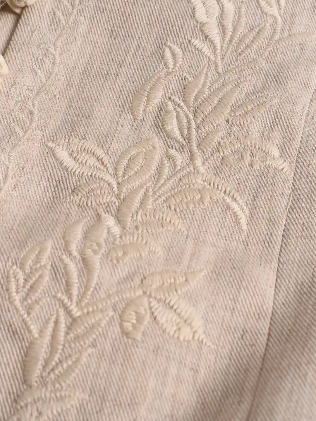 Jade V-Neck Embroidery Knot Button Vest