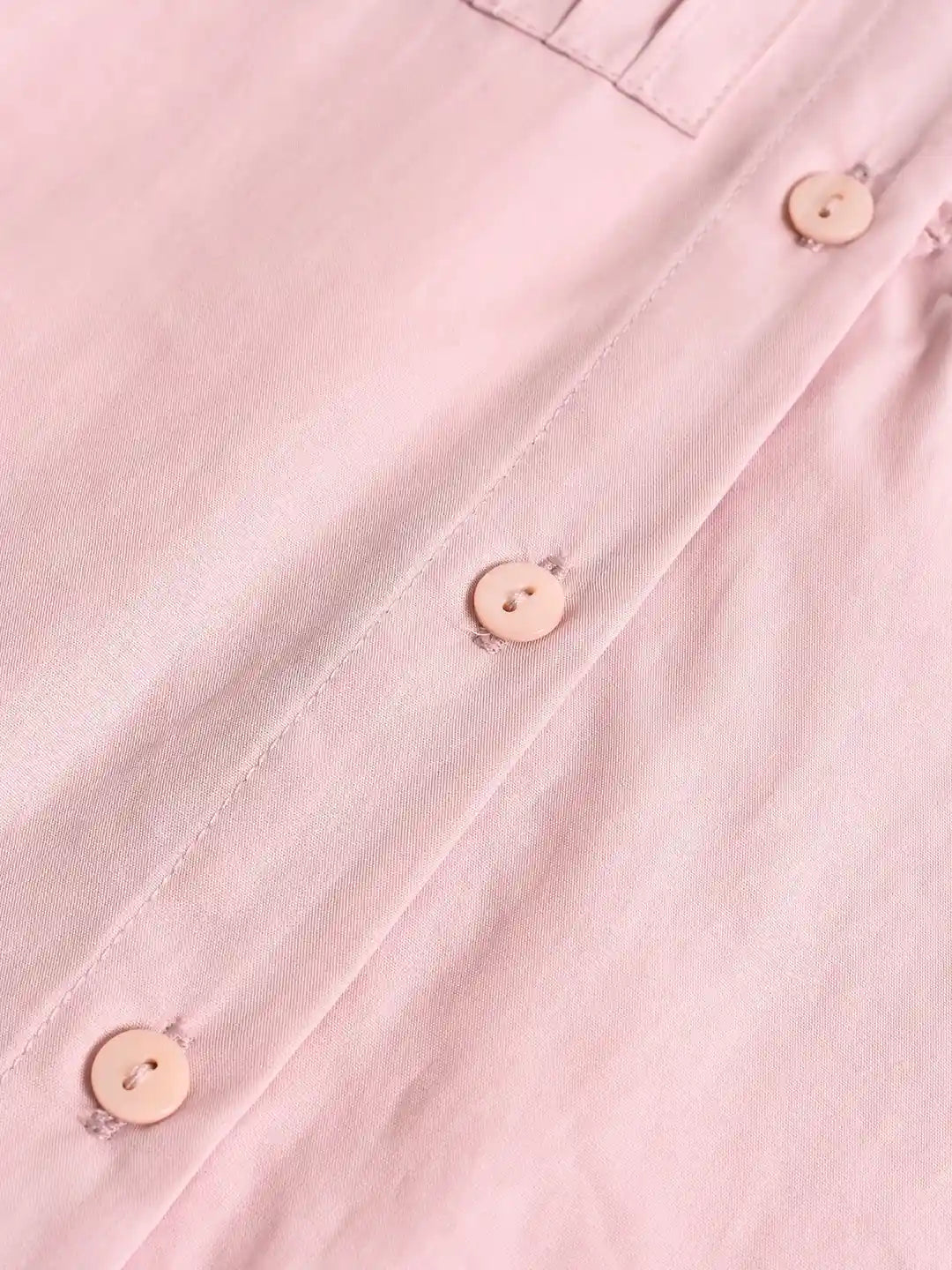 Henley Ruffle Collar Lyocell Blouse