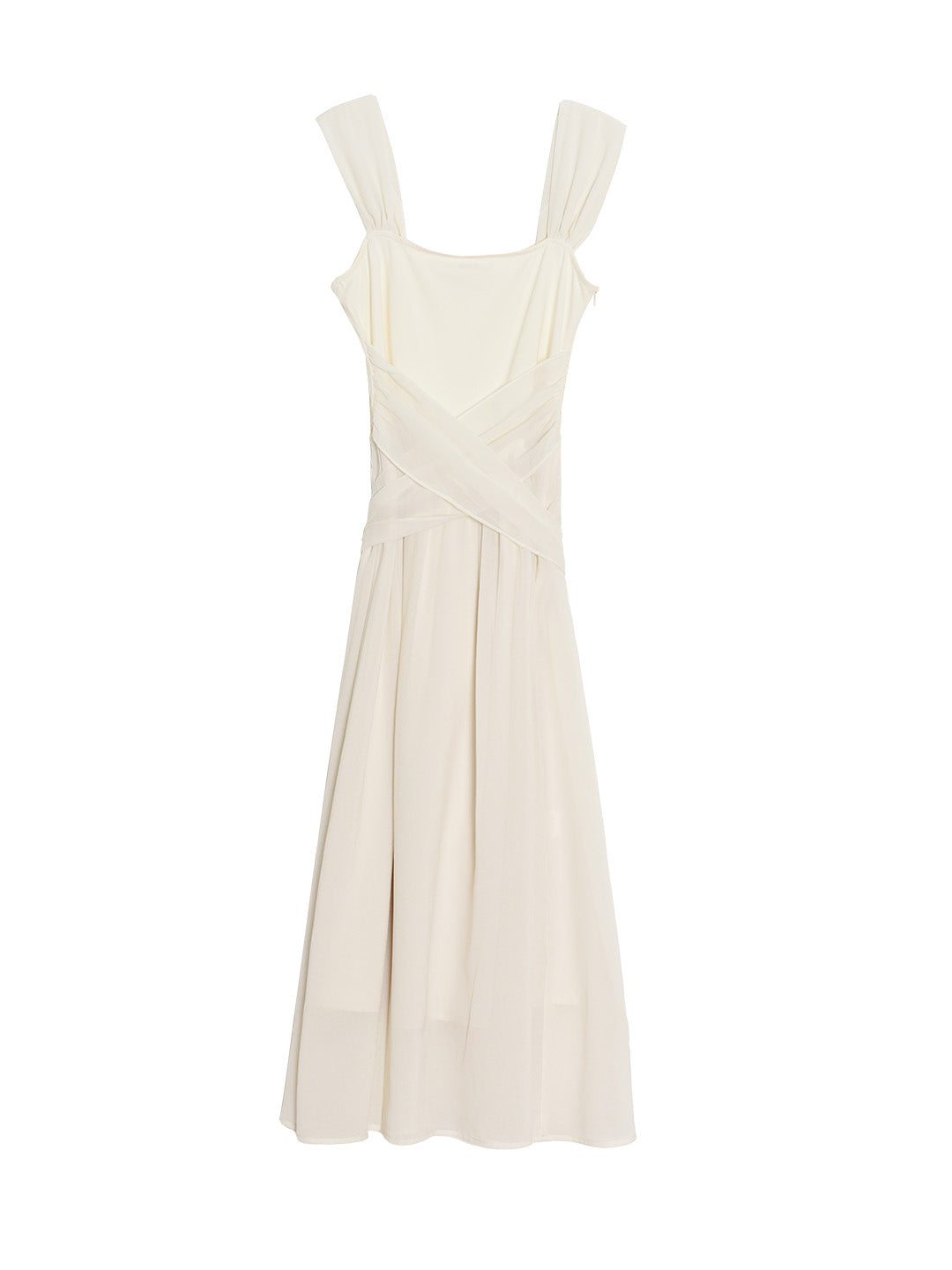 Fatima Elegant French Square Neck A-line Dress