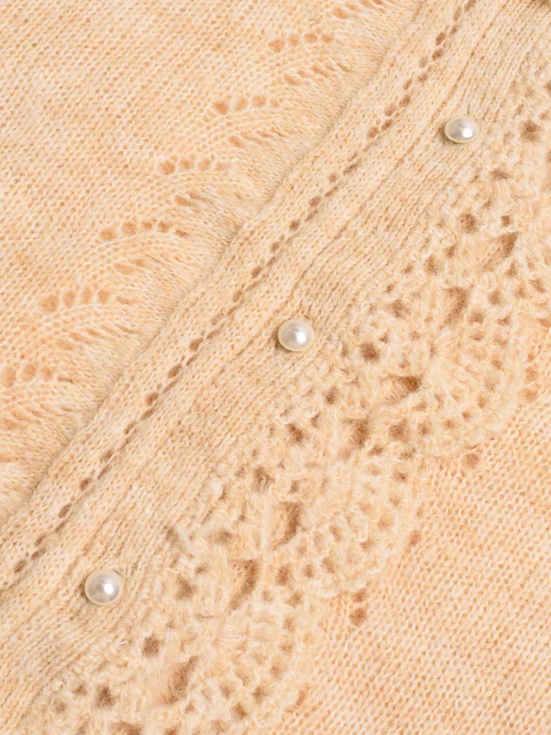 Lauren Wavy Collar Hollow Knit Cardigan