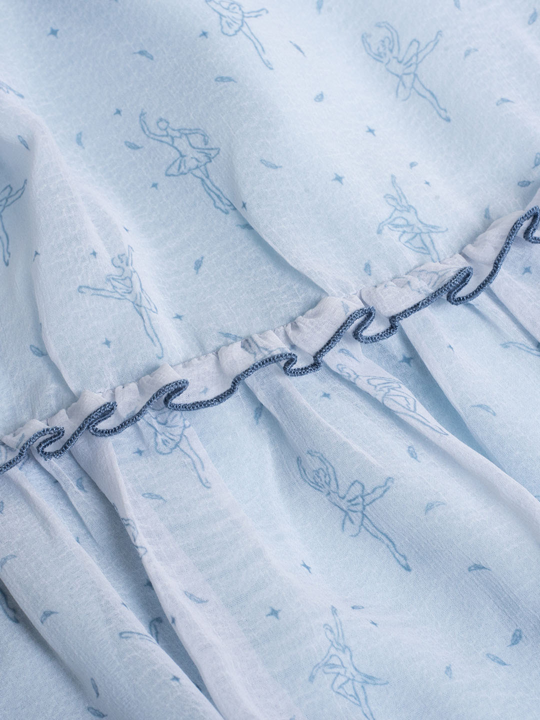 【Final Sale】Paulina Original Ballet Girl Print Square Neck Lace Sleeve Dress