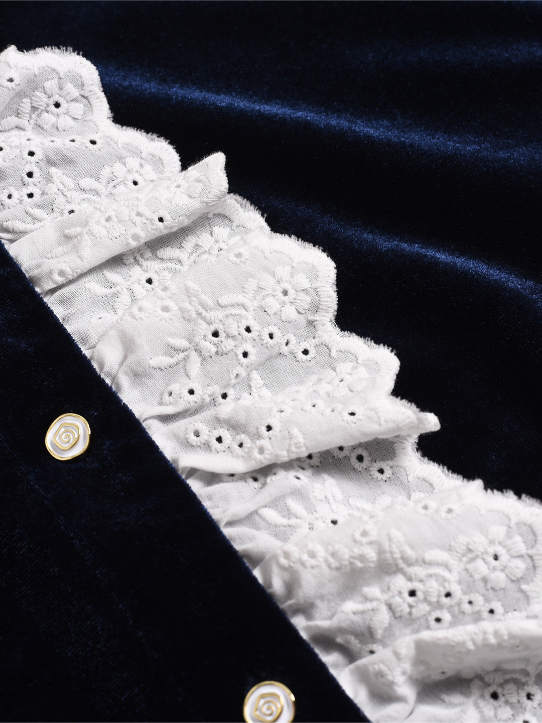 Karina Lace Neck Velvet Top