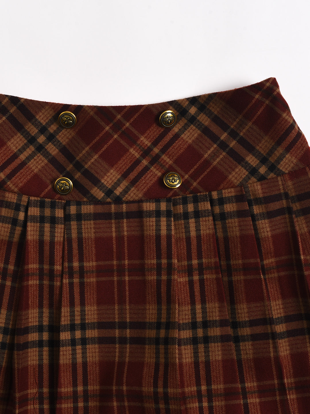 Georgina A-Line Plaid Skirt