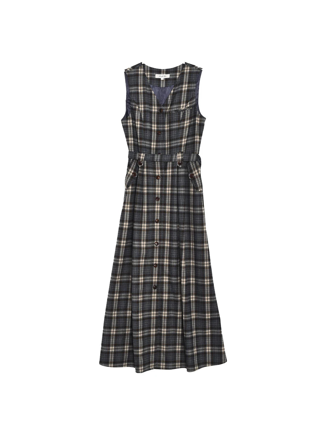 Azaria V-Neck Plaid Dress