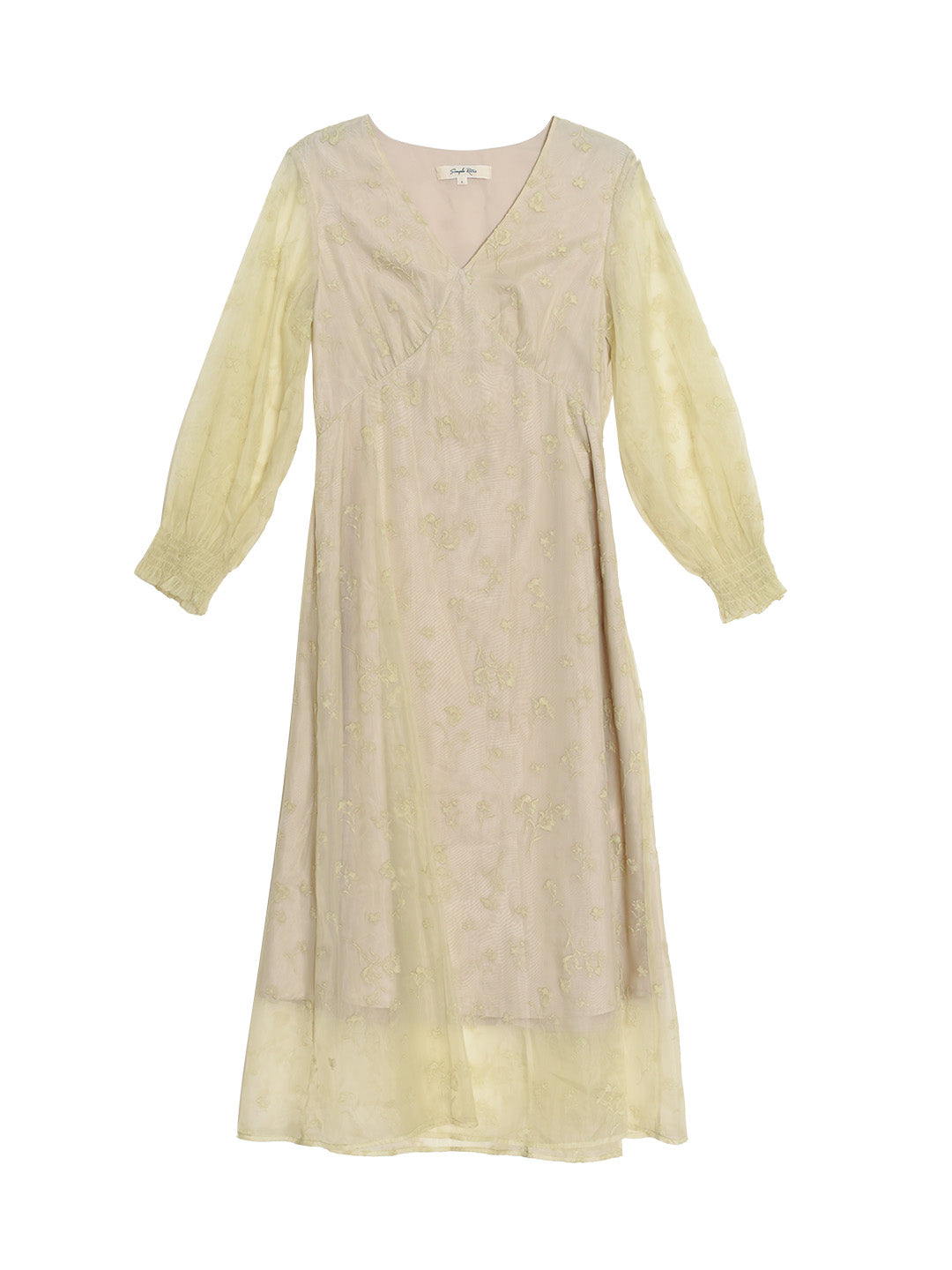 Edana V-neck Rose Jacquard Embroidered Lace Dress (No Rose Choker)