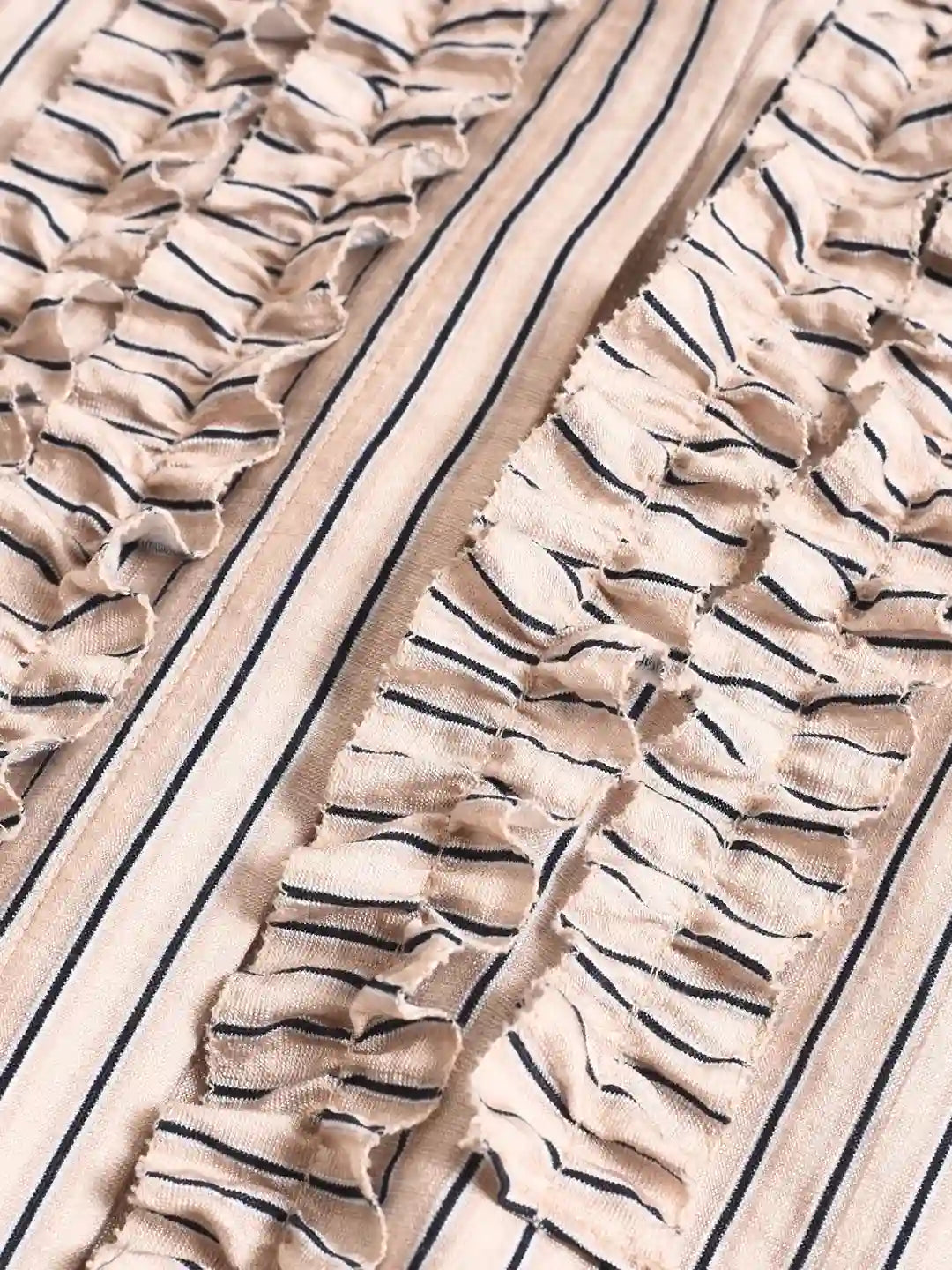 Elliot Lapel Ruffle Stripe Blouse