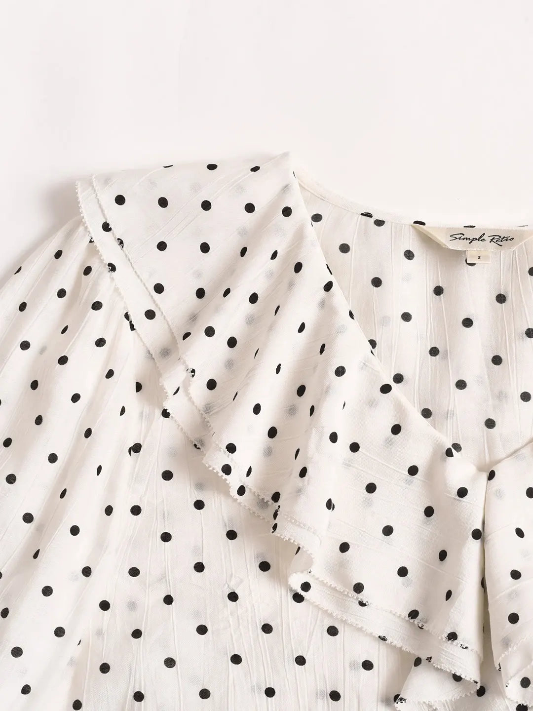 Keily V-Neck Dots Delicate Scarf Blouse