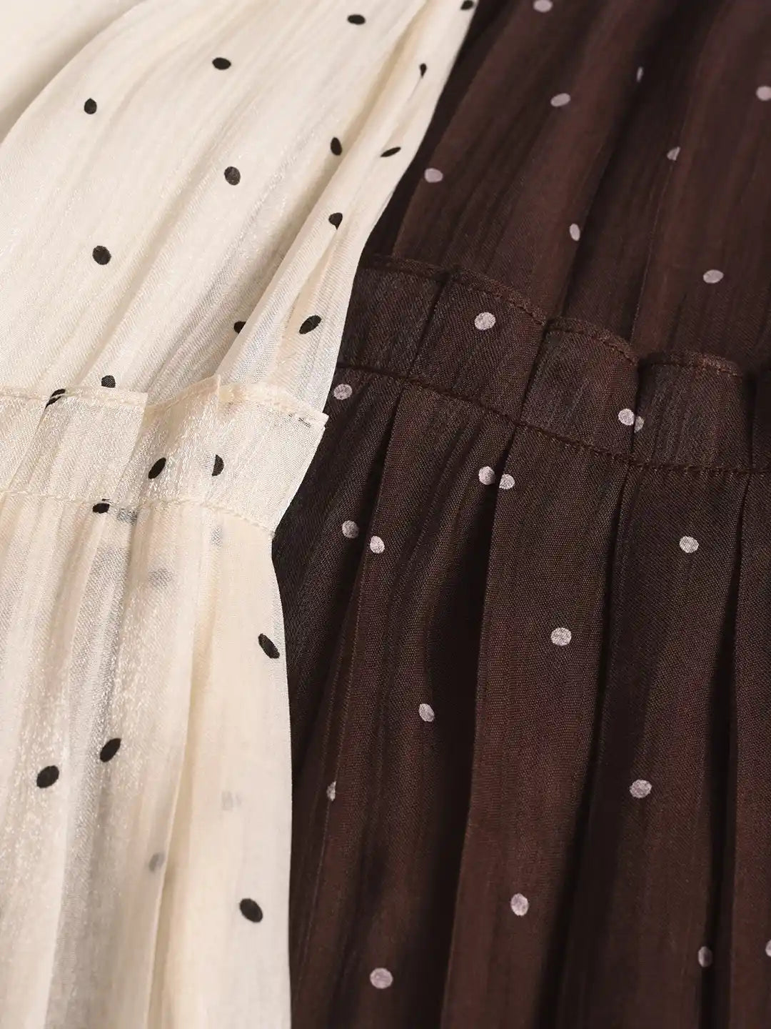 Braelyn Pleated Dots Skirt