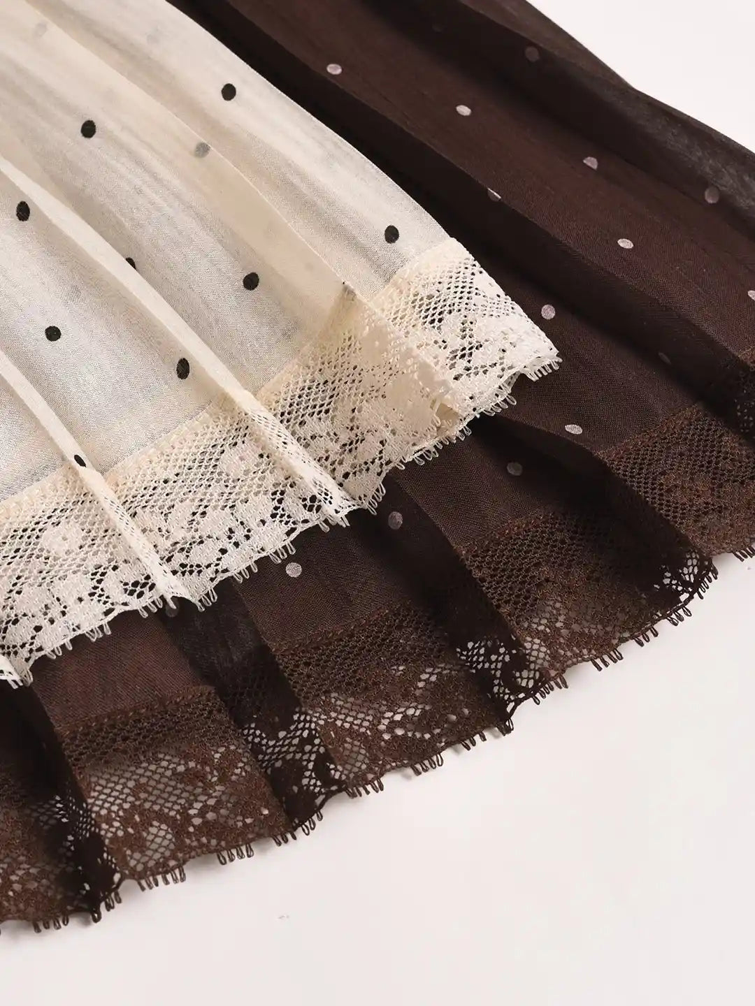 Braelyn Pleated Dots Skirt