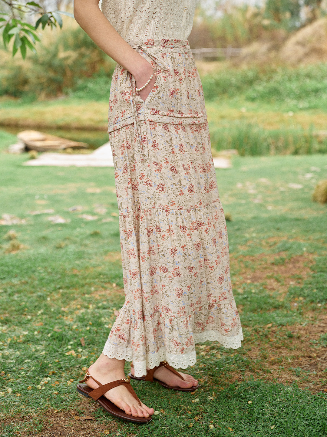 Deborah Patchwork Floral Skirt