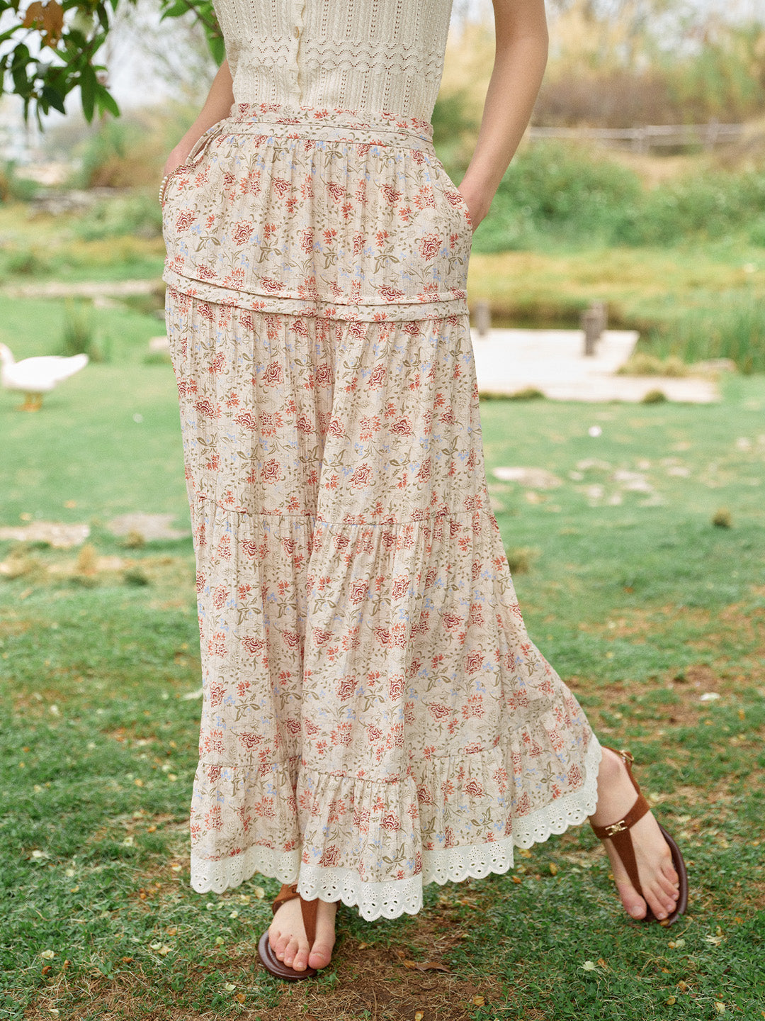 Deborah Patchwork Floral Skirt