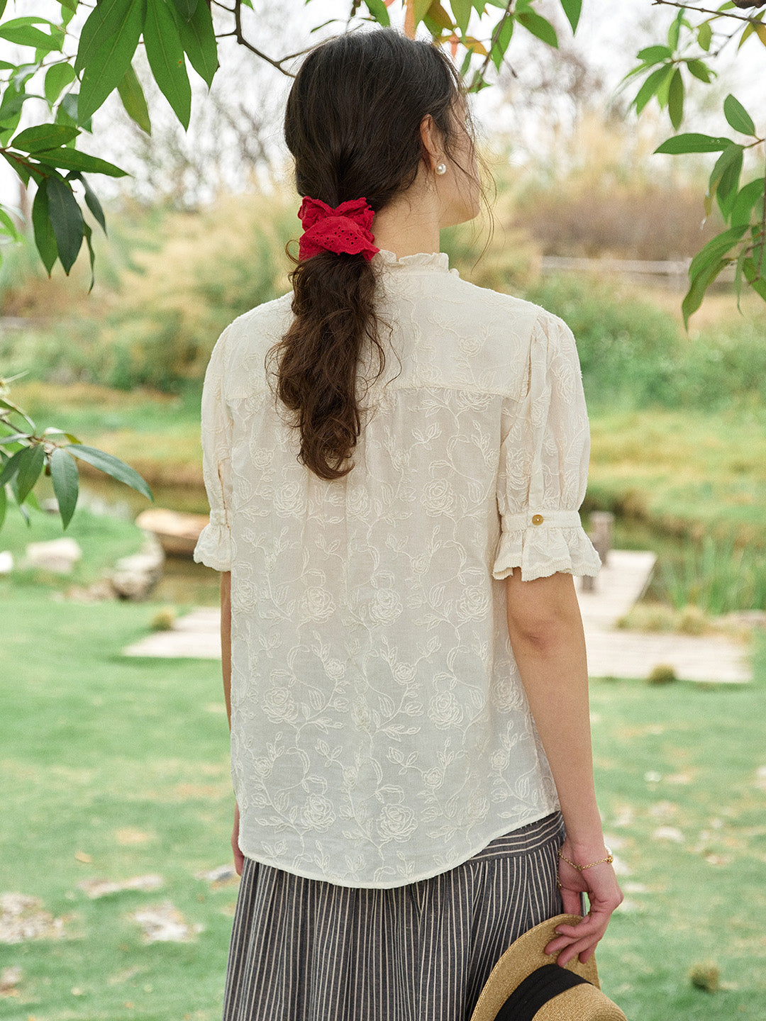 Kahlani Embroidered 100% Cotton Blouse
