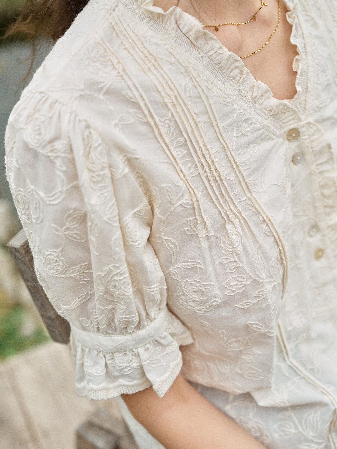 Kahlani Embroidered 100% Cotton Blouse