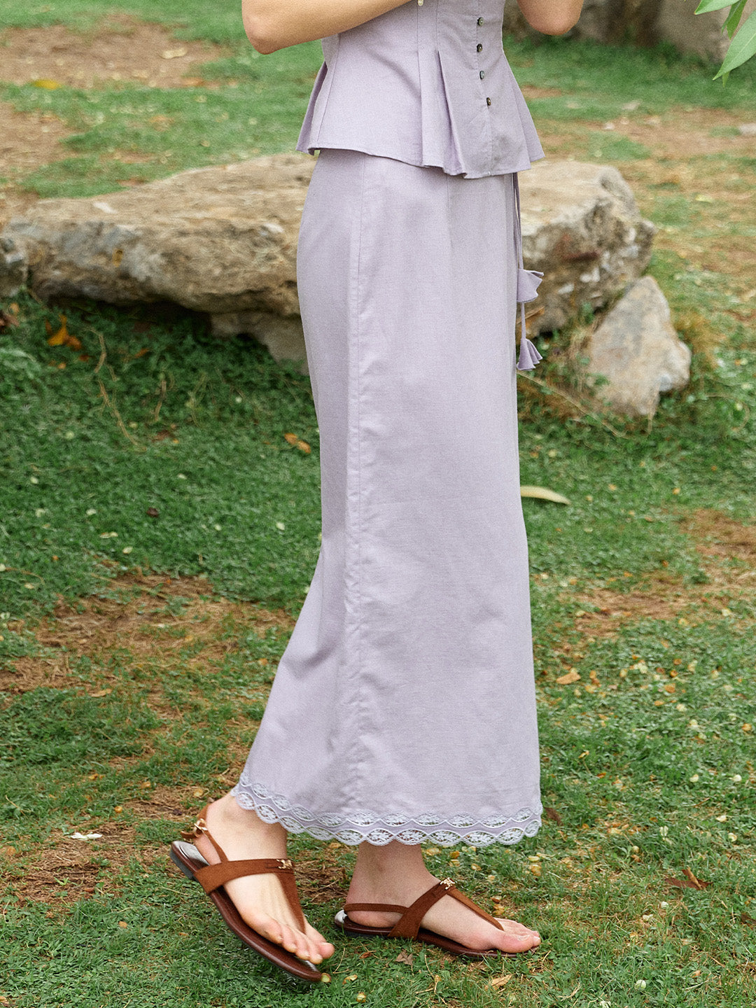 Leanna Tassel Linen Cotton Skirt