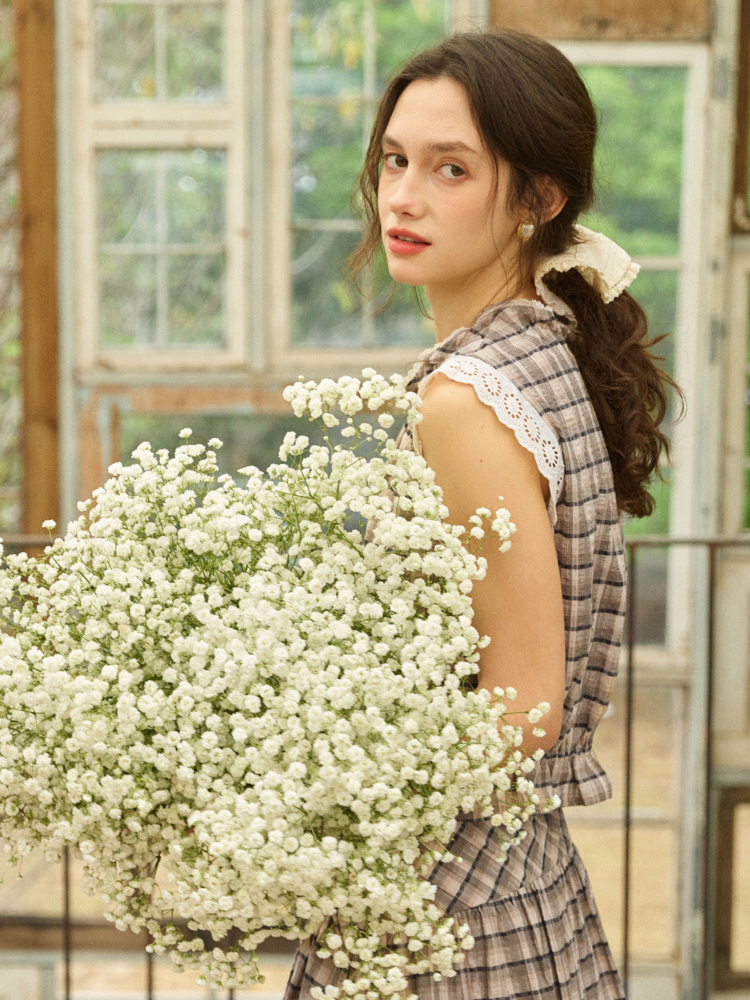 Ainhoa Plaid Sleeveless Blouse