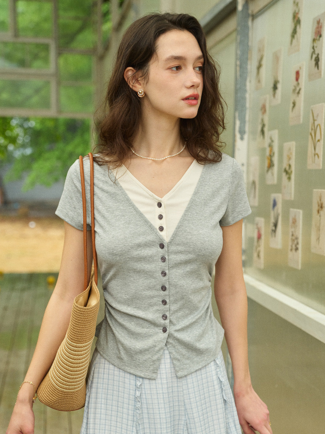 Shay Layered-Look V-Neck Top