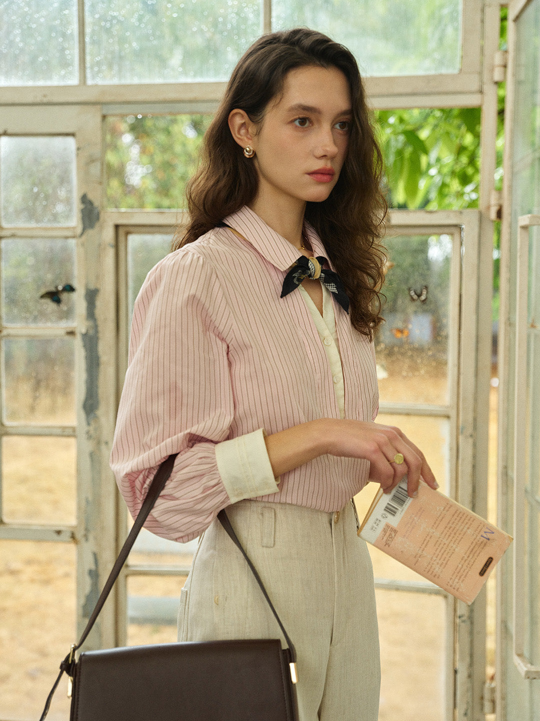 Eleanora Lapel Stripes Blouse