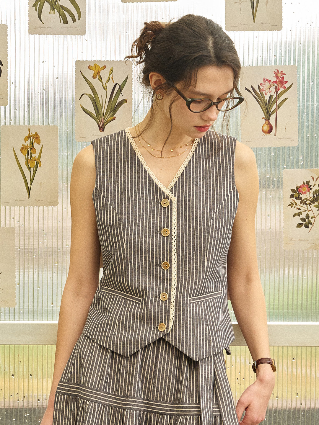 Allyson Striped Waistcoat Vest