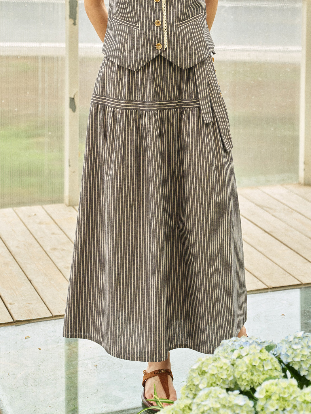 Whitney Striped Maxi Skirt