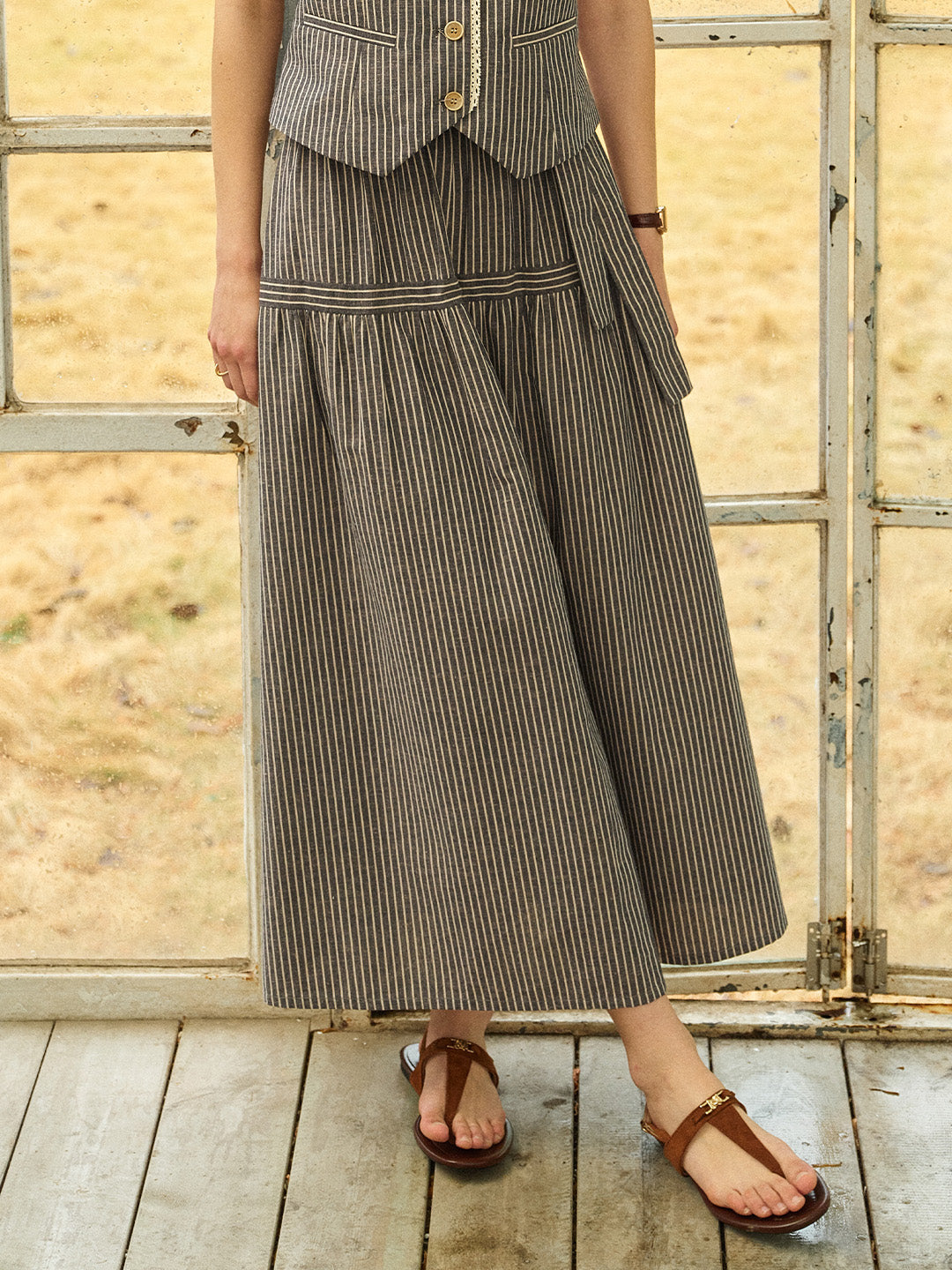 Whitney Striped Maxi Skirt