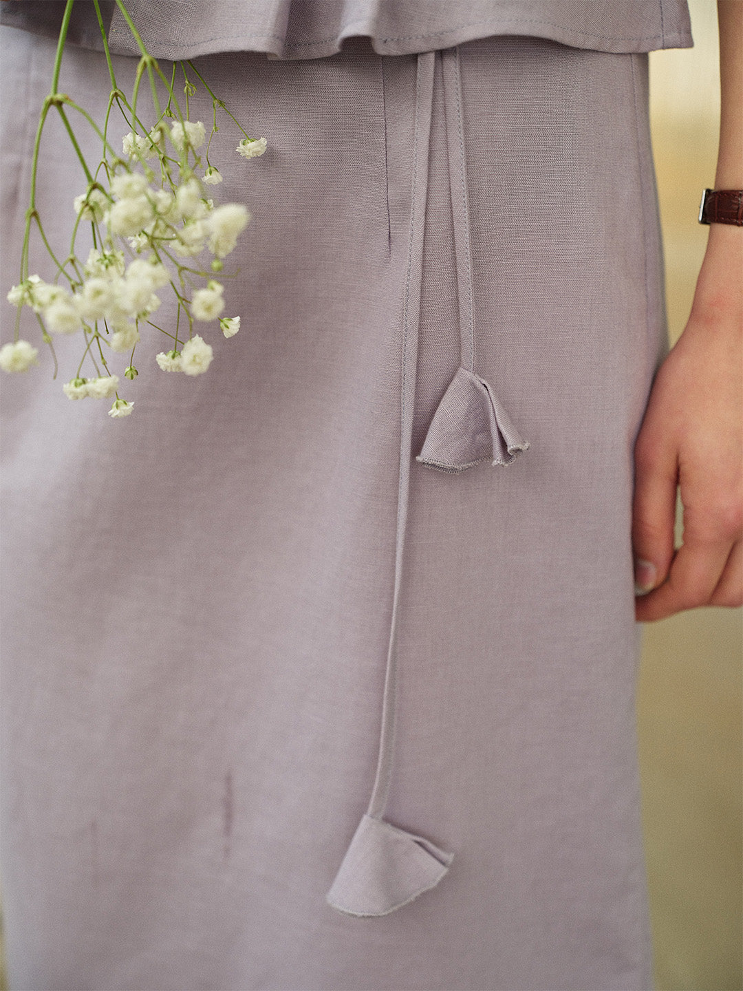 Leanna Tassel Linen Cotton Skirt