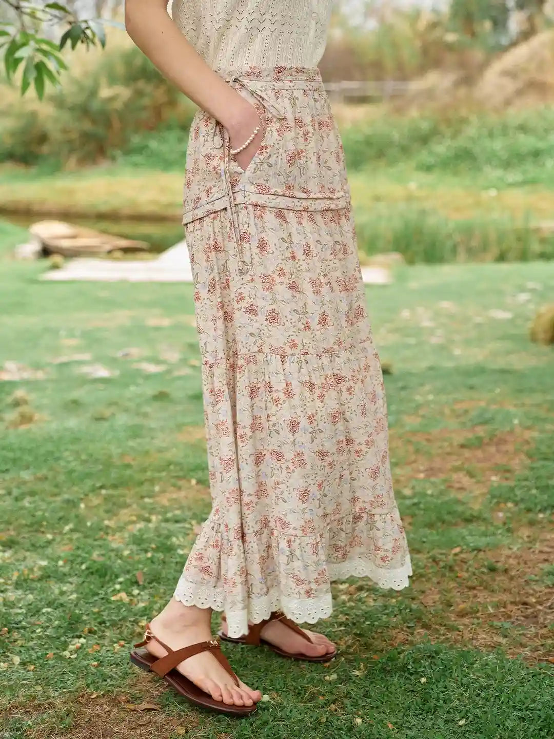 Deborah Patchwork Floral Skirt