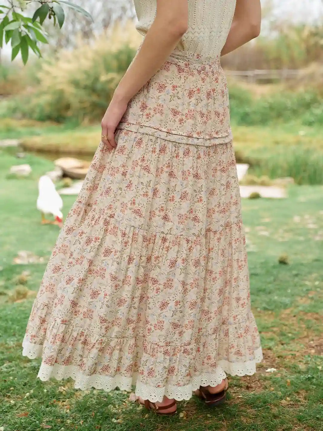 Deborah Patchwork Floral Skirt