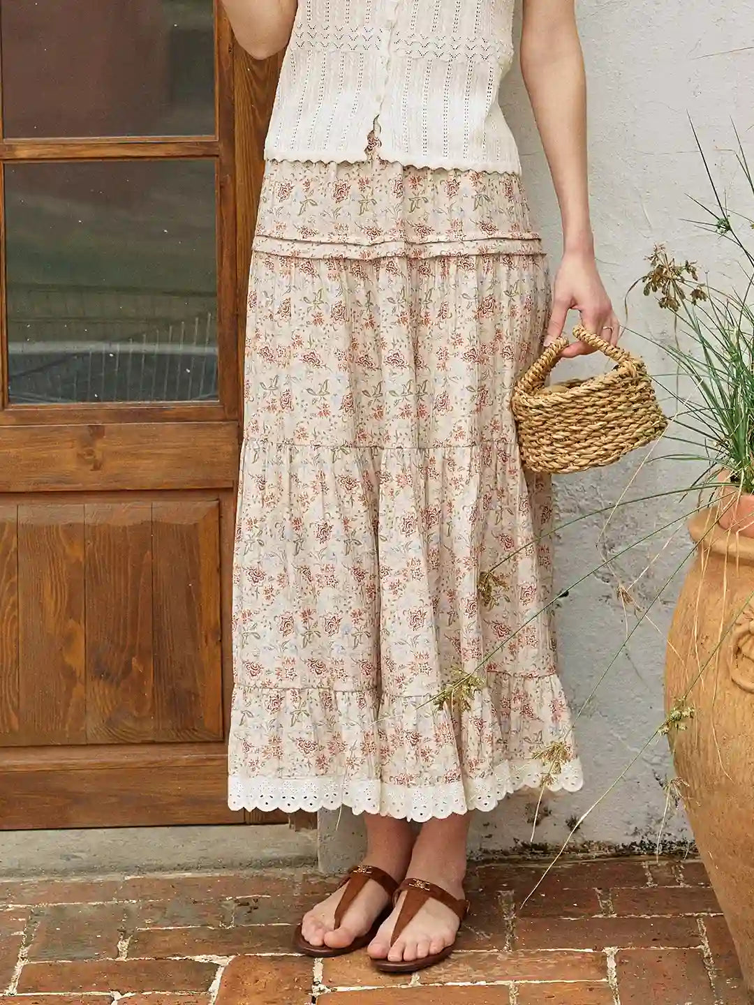 Deborah Patchwork Floral Skirt