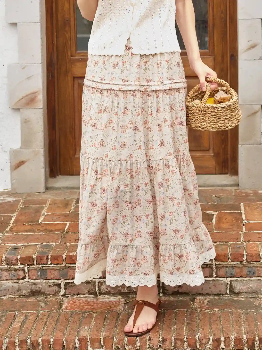 Deborah Patchwork Floral Skirt