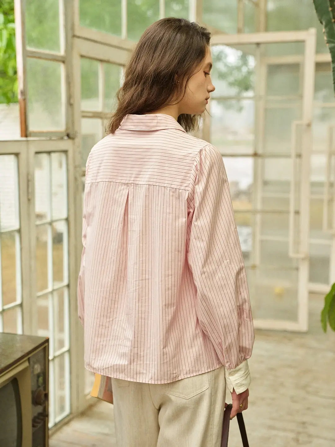 Eleanora Lapel Stripes Blouse