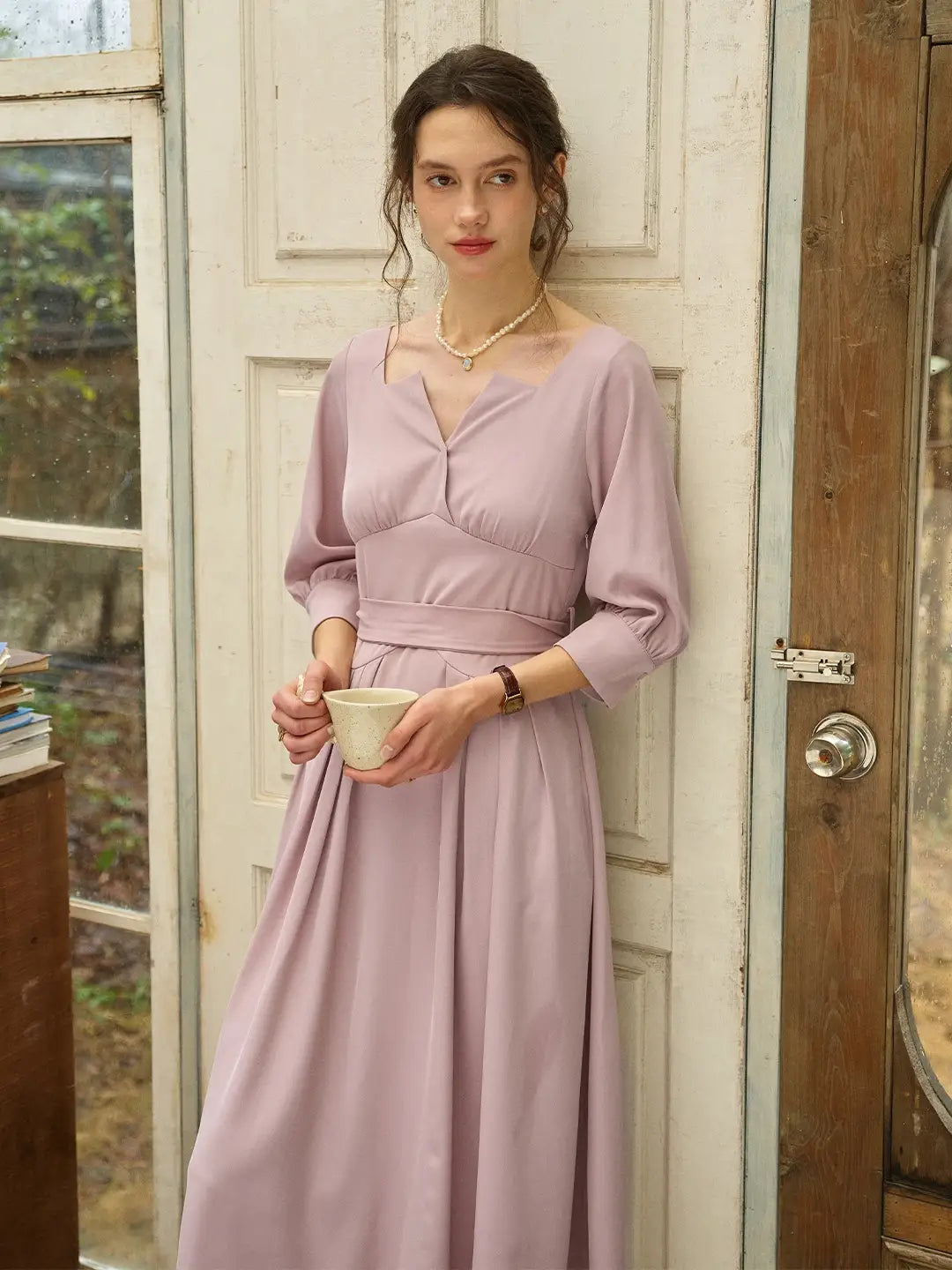 Katelyn Simple V-Neck Dress